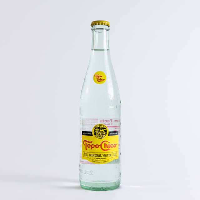 Topo-Chico Mineral Water.